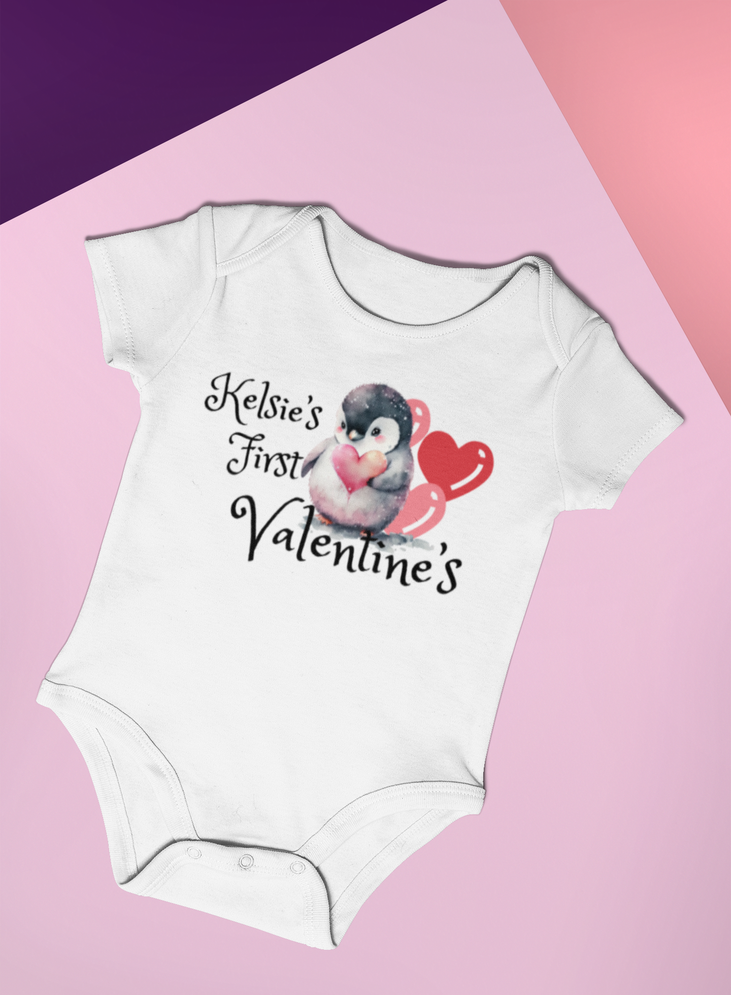 Personalized “My First Valentine” Baby Onesie