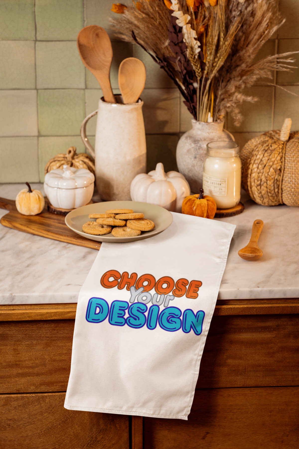 Personalized kitchen towel — custom design printed by Trend Threaded