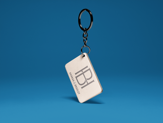 Custom printed keychains — business logo & full-color design