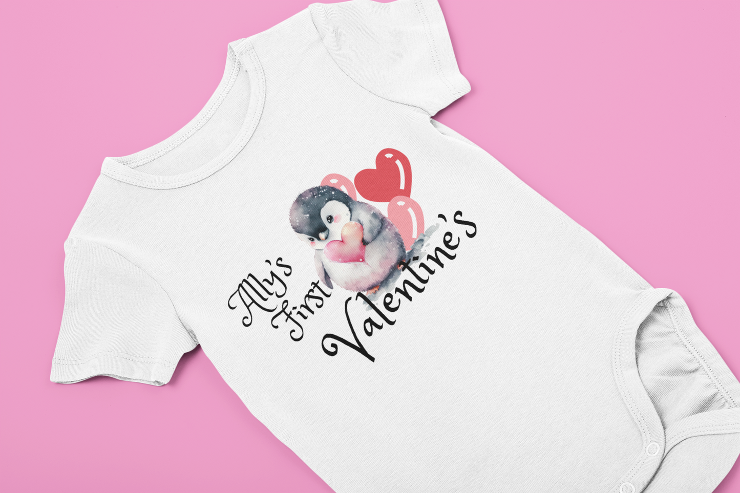 Personalized “My First Valentine” Baby Onesie