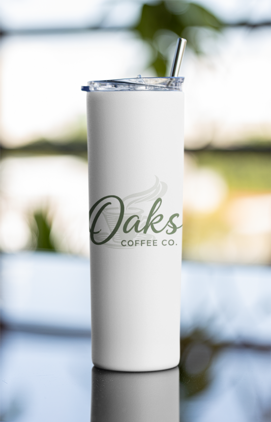 Custom branded skinny tumbler — 20oz