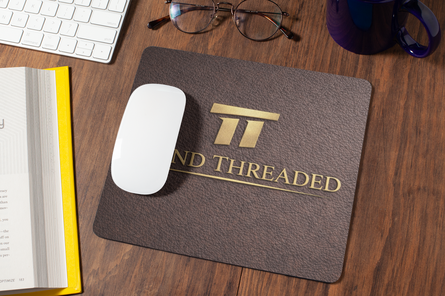 Custom branded mousepad — business logo & full-color print