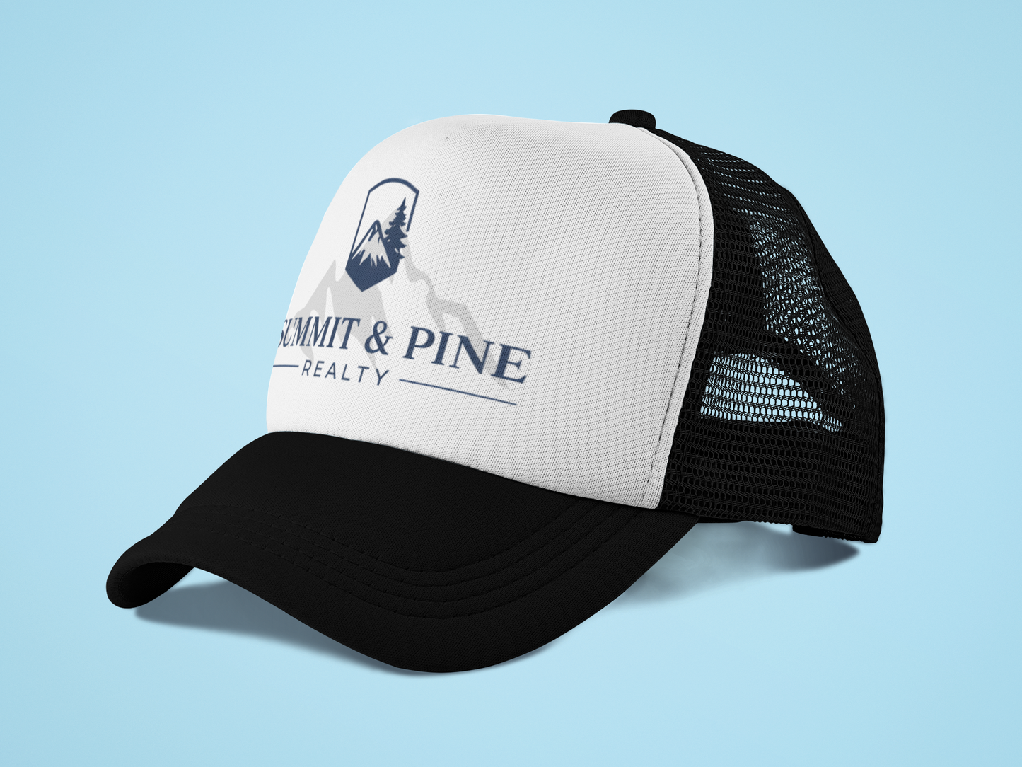 Custom branded trucker hat — business logo cap