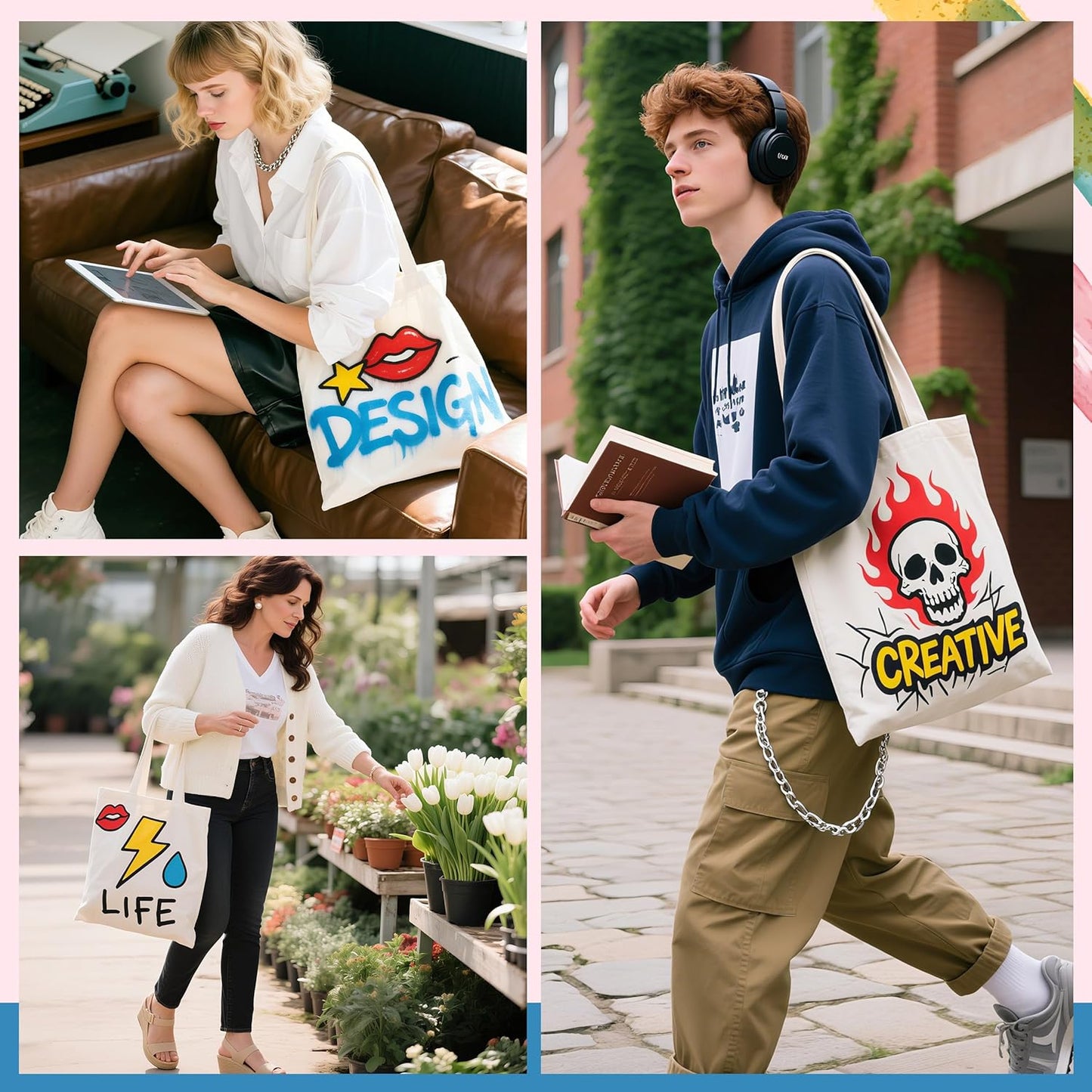 Custom Tote Bag – Personalized Everyday Canvas Tote (14″ x 14″)